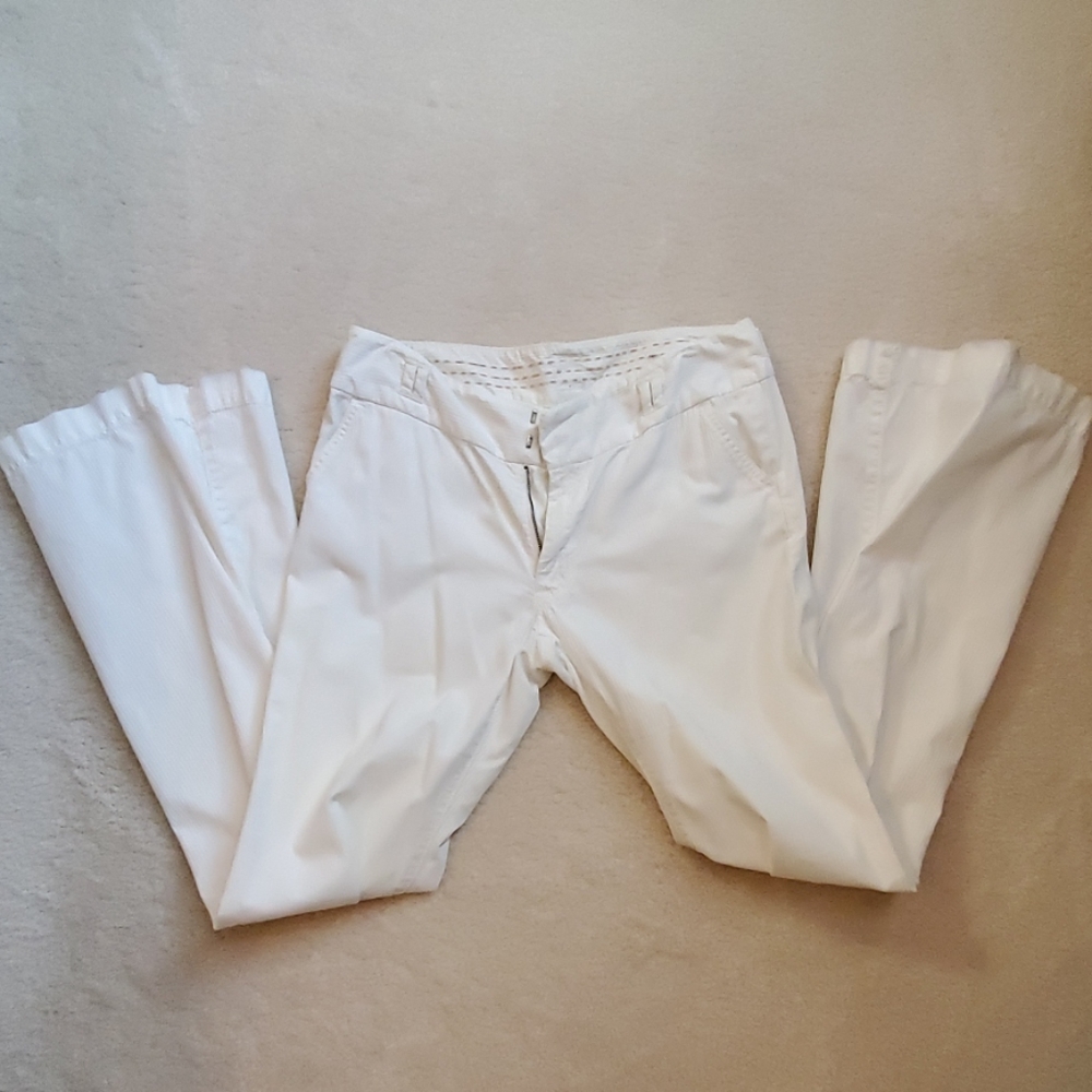 GAP White Ribbed Wide Leg Chinos